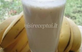 Pieno ir bananų kokteilis