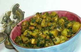 Indiško Aloo Methi gaminimas