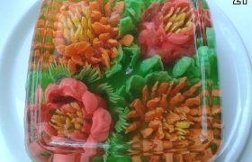 3D gėlės želėje