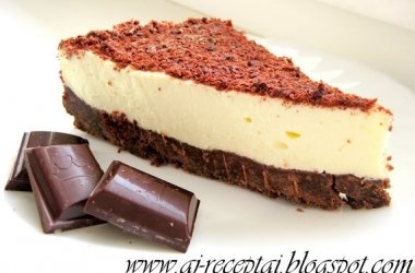 Nekeptas šokoladinis sūrio tortas (Cheesecake)