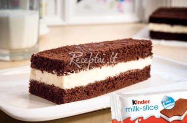 Biskvitinis plokštainis "Kinder Milk Slice"