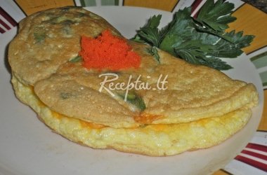 Omletas su šernienos paštetu